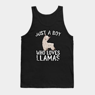 Just A Boy Who Loves Llamas Tank Top